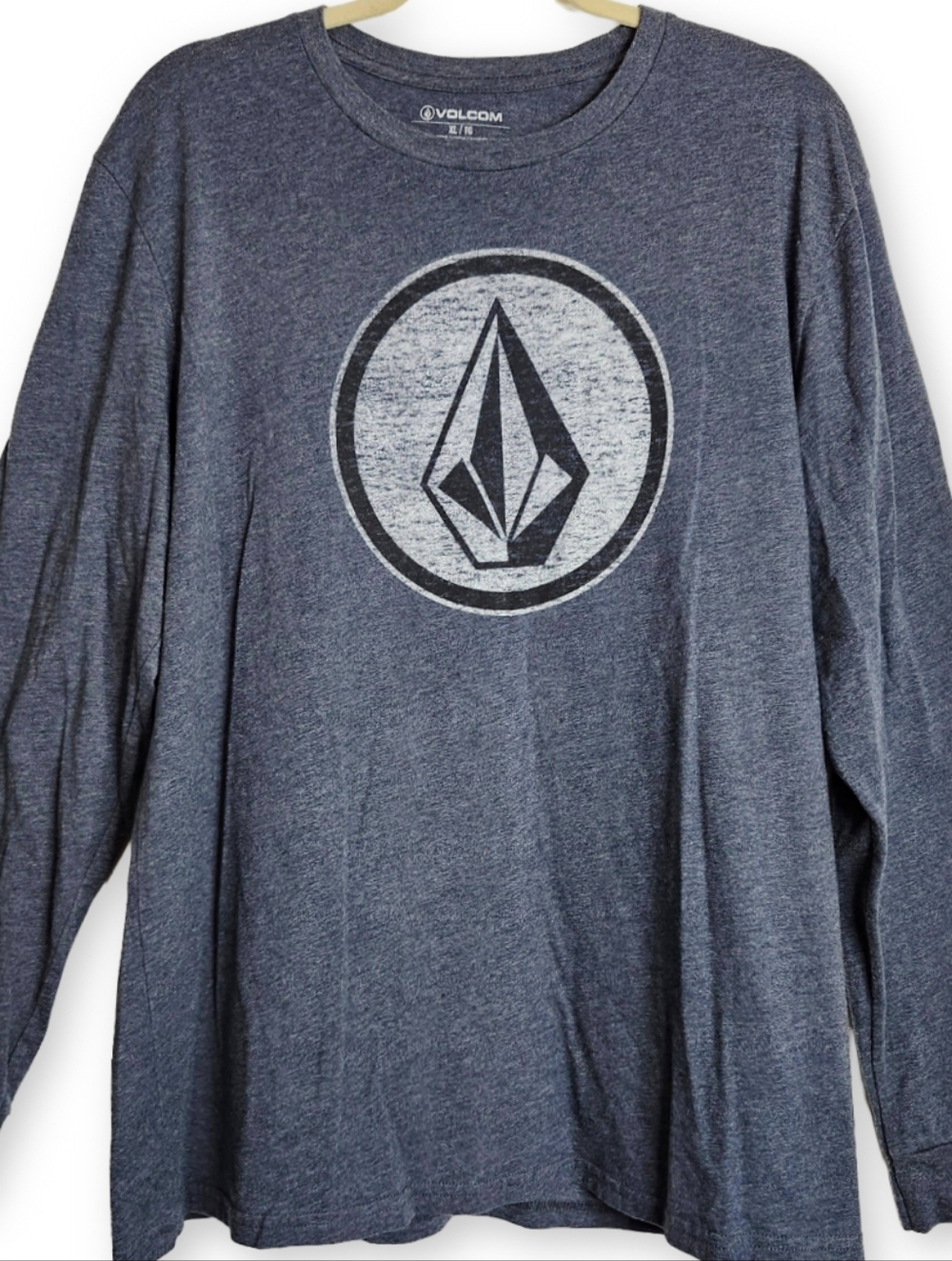 Volcom Logo Long Sleeve Shirt Mens XL Gray Skate